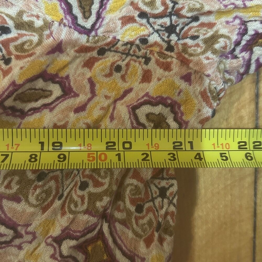 Dressbarn Blouse Womens 1X V Neck Multicolor Beaded Embroidery Boho Hippie *Flaw - Picture 9 of 11